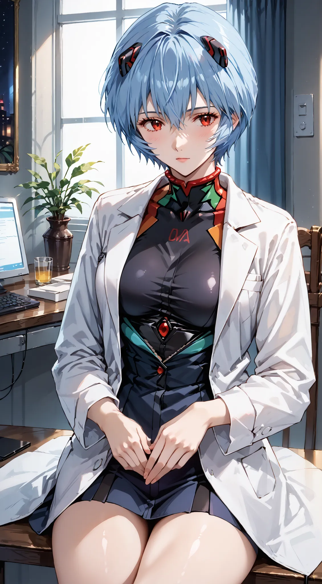 score_9, score_8_up, score_7_up, source_anime, 4K,perfect fingers,(perfect hands, perfect anatomy),prefect lighting, very aesthetic, intricate details,highly detailed background, masterpiece, high quality, best quality, high resolution,  
reiayanami,  rei ...