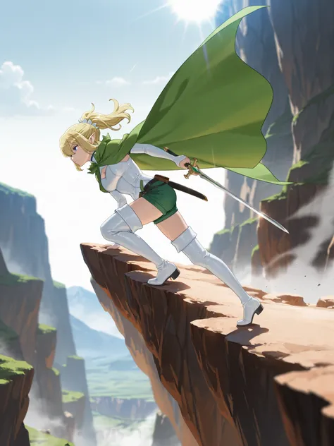 masterpiece, best quality, semi realistic, very aesthetic, high resolution, ultra-detailed, absurdres, newest, scenery, {{detailed beautiful face and eyes, hair, A breathtakingly beautiful face}}, very detailed background,
 ryuu lion (danmachi), ponytail h...