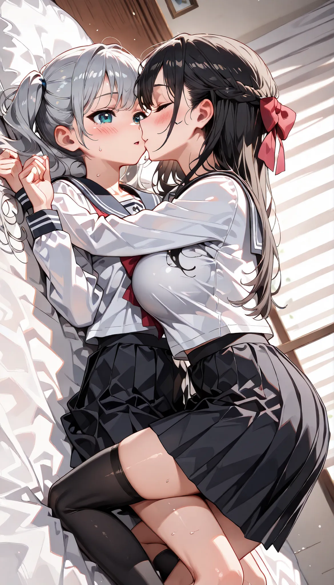 ((ultra-detailed)), (highly detailed CG illustration), (best quality:1.2), ultra-highly detailed, colorful composition, artistic photoshoot, 2 girls, duo focus,cowboy shot, moe anime character, 2 girls, dainty facial structure, baby face, round face, round...
