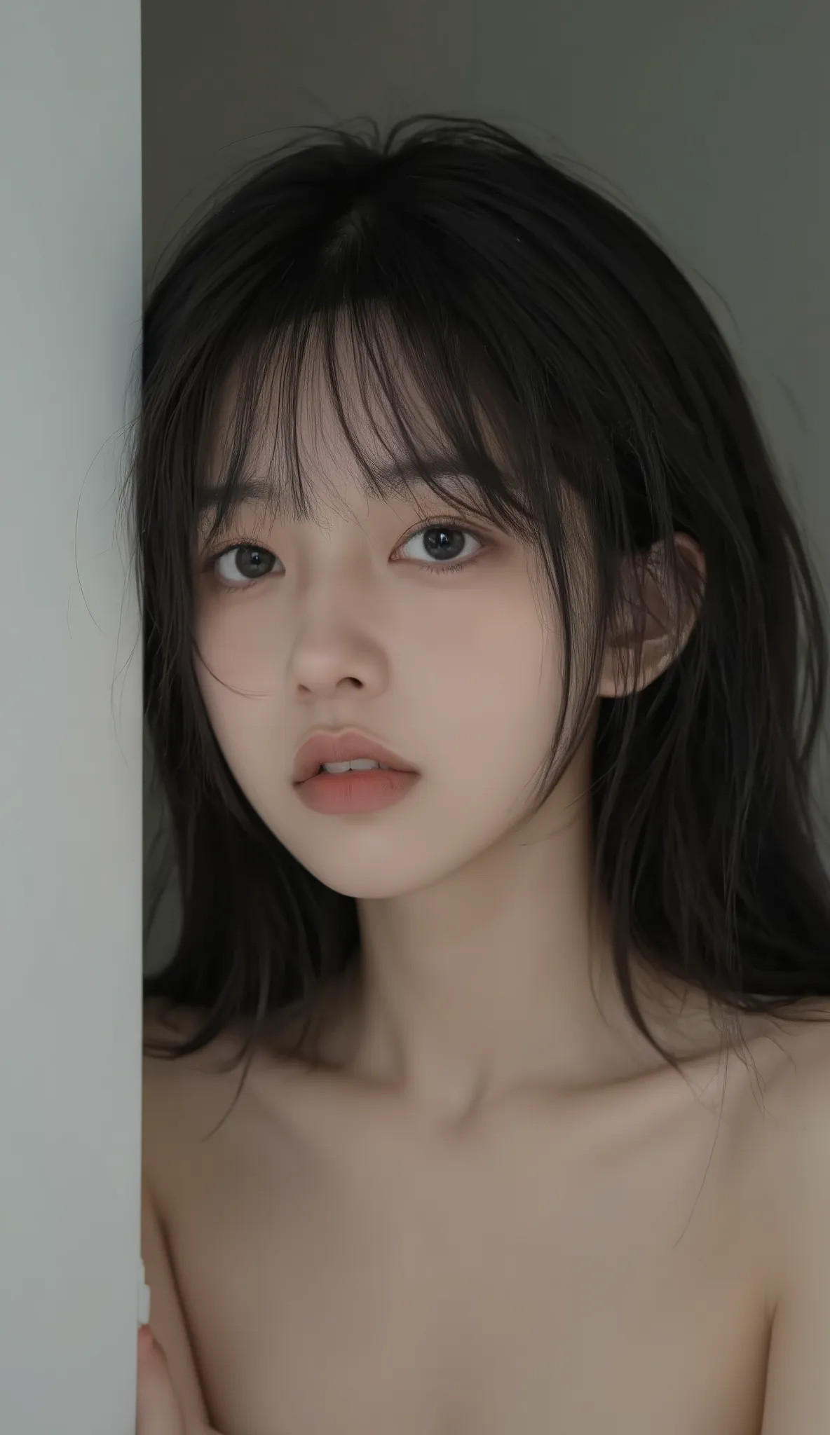 ((masterpieces)), ((Superb)), (Portrait of a Beautiful Girl), Perfectly Detailed Eyes , perfectly detailed face, very detailed nose , Perfect Teeth , bare shoulders, attractive, perfect face, Wrinkles on the cheeks , depth of field, high resolution, (...