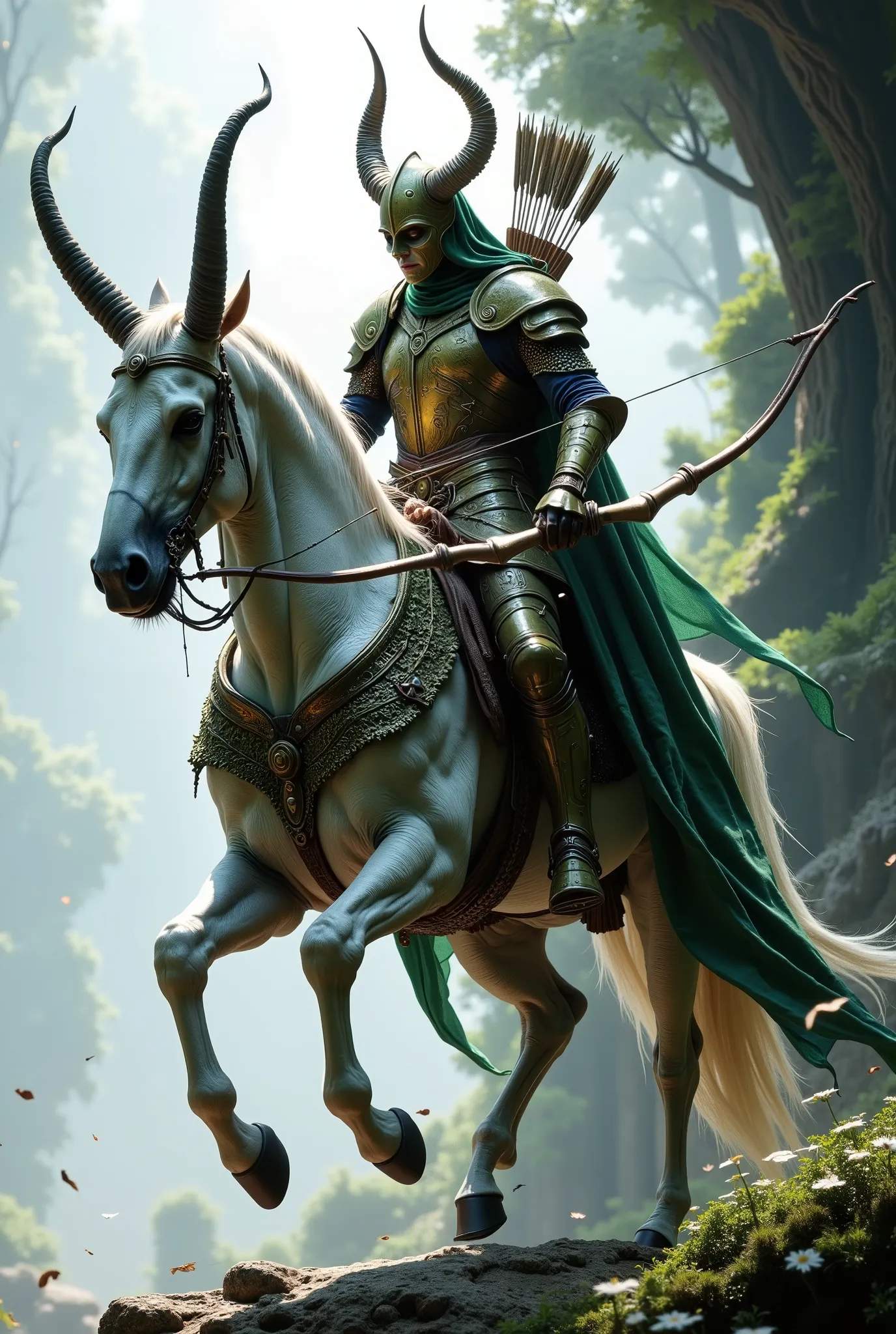 ((RAW Photo), absurd, (absurdresolution)), masterpiece, best quality, (Extremely detailed 8k unity CG wallpaper), (best illustration), (best shadow), Realistic lighting, beautiful detailed glow, ((FULL BODY)), (((Photographic Perspective)), firbolg archer ...
