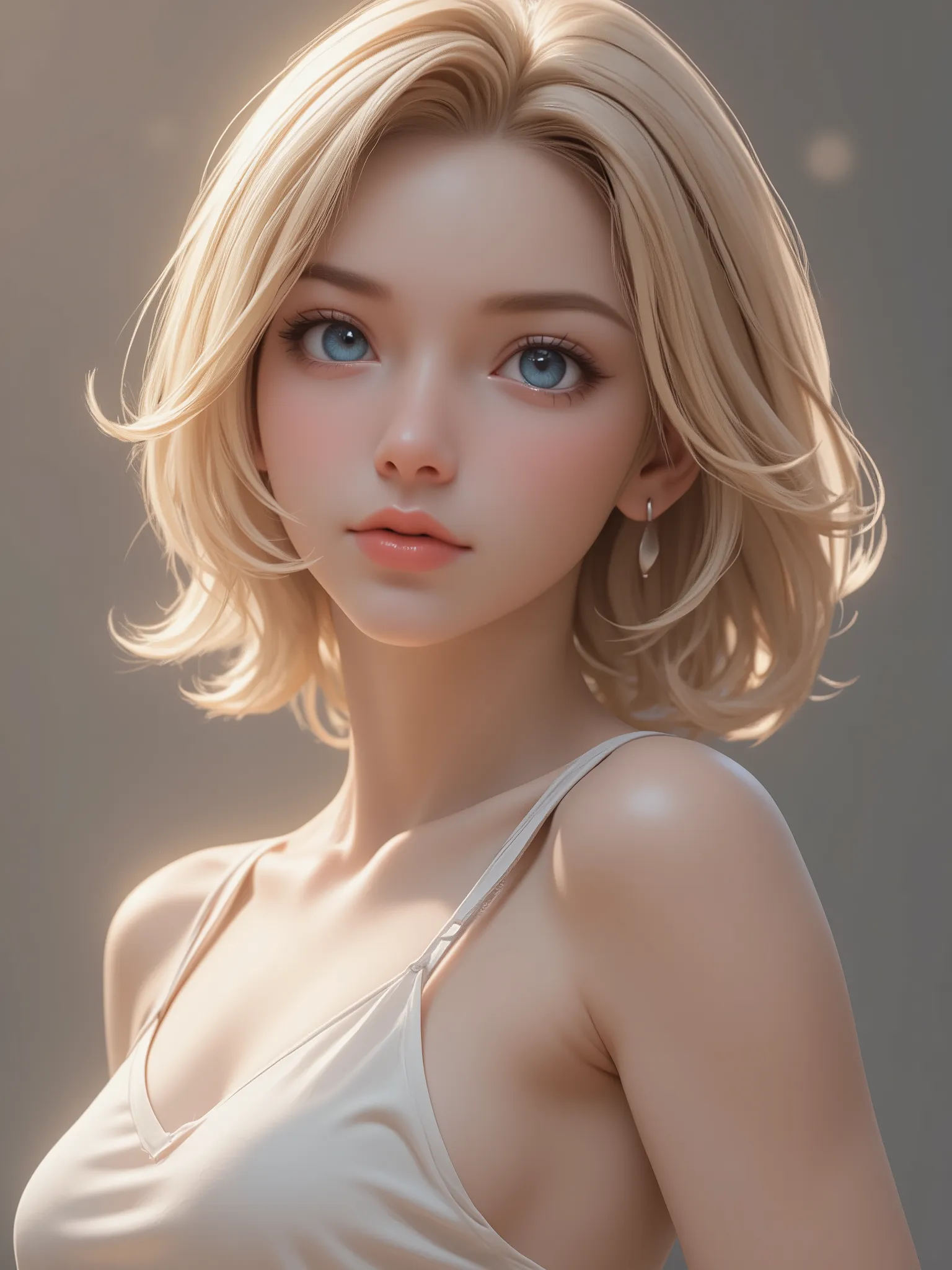 super realism, blonde hair, short hair, super high resolution, 8k, master piece, sublime, fractal, intricate, high quality CG, Beautiful CG, Soft Light, fashion brand image, Fashionable and casual, The Tyndall effect, lifelike, studio, Side lighting, (HD ...