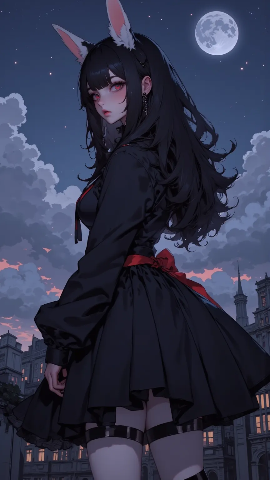 1girl、anime coloring、Anime Artwork、masterpiece、best quality、Newest、absurd、high resolution、Safety、CG、
movie lights、Natural Shade、Highest detail、detailed background、complex風景、Depth of field、Crazy details 、complex、Subsurface scattering、
is very beautiful、Quiet atmosphere，
 Exquisite Face，Beautiful Face，gentle smile，small smile，small smile，looking at viewer，
Sky，evening，Night Sky，Star，Bird，
藝術渲染、Dramatic Contrast、Luminous element 、soft painting texture、Eye-catching visual design，
charming eyes，tsurime，
<lora:k