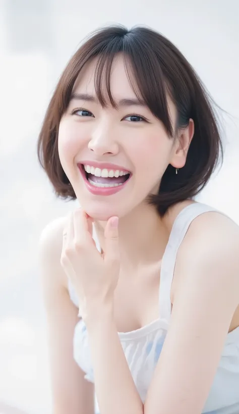 High resolution photo. Masterpiece. Japanese woman with her mouth wide open. After oral sex is over and immediately after oral , there is plenty of white cum in her mouth. She doesn't know what to do with the large amount of white cum in her mouth and look...