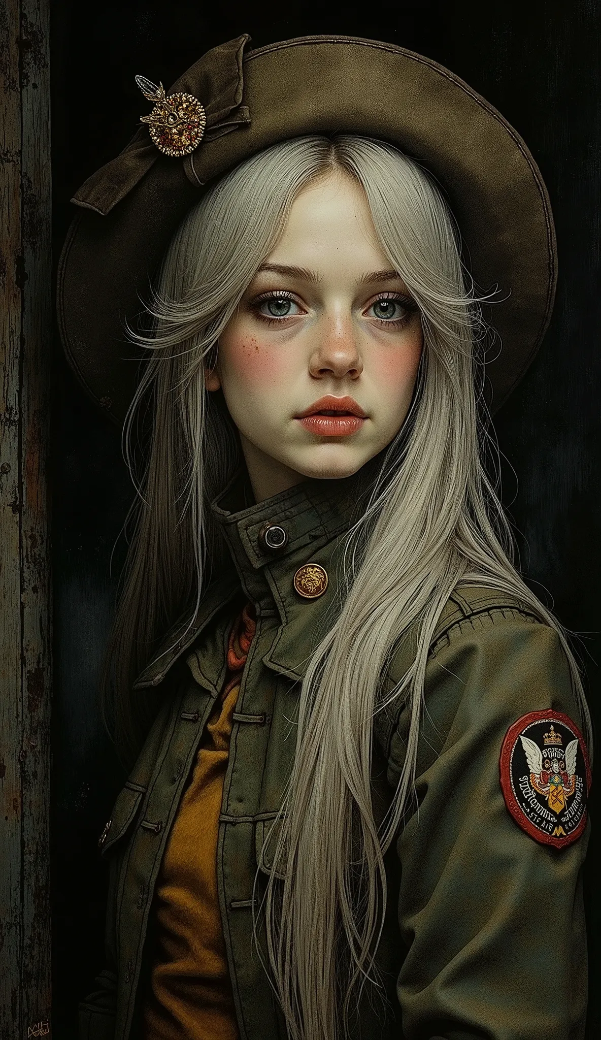 front focus,( in the dark :1.6),Superrealistic portraits of women by David Hockney and Alfonso Mucha,Fantasy Art ,Photo Realistic,Dynamic Light ,ArtStation,poster, Volumetric Light ,Very Detailed Face,4K,Award-winning,1girl, in the dark , Deep Shadow ,low ...