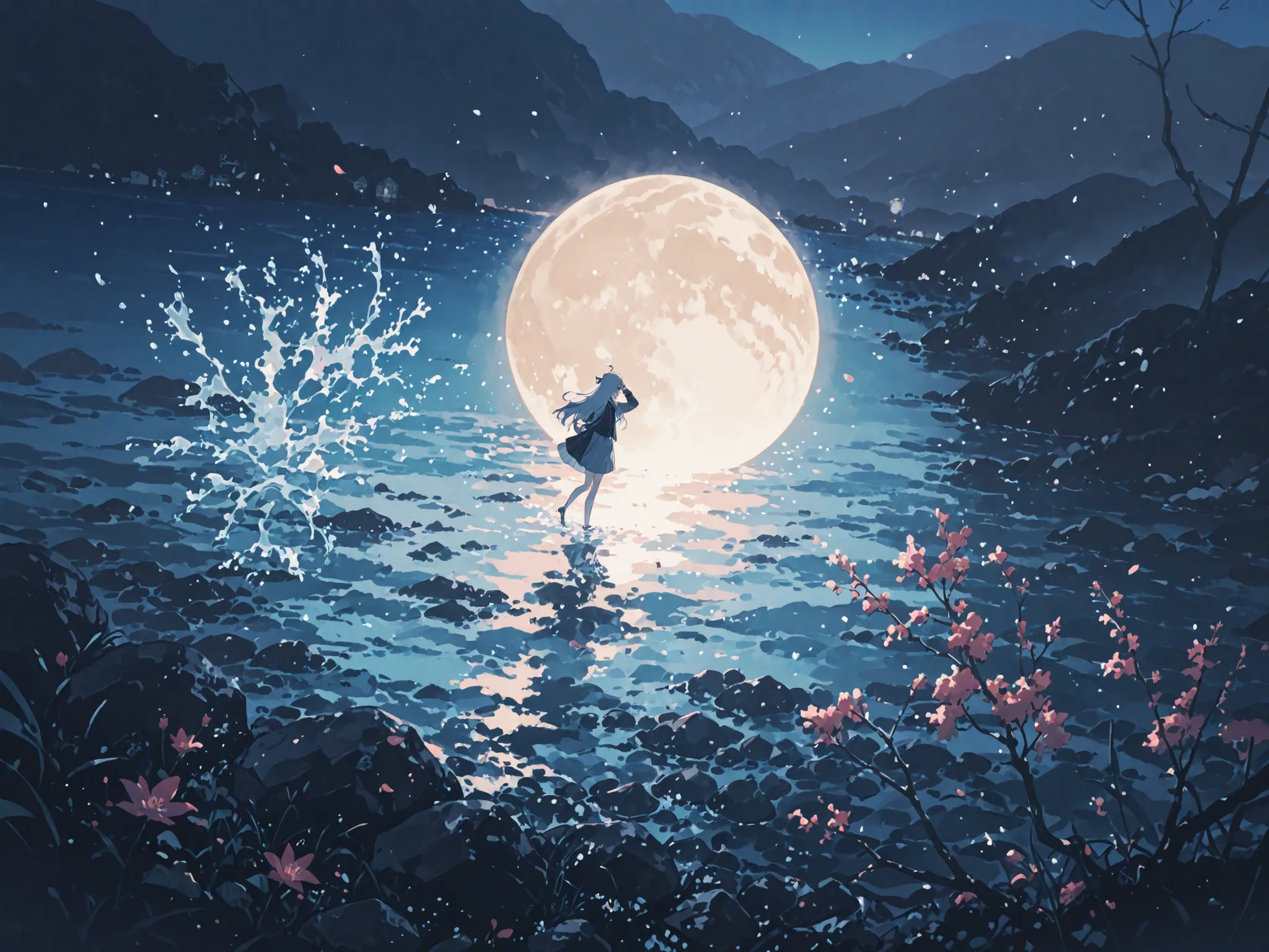 幻想的な , エーテル的な設定, 雄大な孔雀が優雅に立っています鮮やかな色の植物に囲まれた. 孔雀の印象的な羽鮮やかなブルーときらめく緑のタペストリーです, 。濃い茶色とゴールドの象徴的な目のような模様で飾られ. 長い, 優雅な尻尾が, 魔法のような穏やかな雰囲気を作り出しています. その場面は温かな, 夢のような輝き, 、複雑にねじれた木の枝から光が差し込みます, 環境全体に柔らかな色合いを放ちます. 孔雀の周り, 明るいマゼンタとピンクの花の房が咲き乱れ, 魅惑的な森の雰囲気に豊かさを加えます. 画像の...