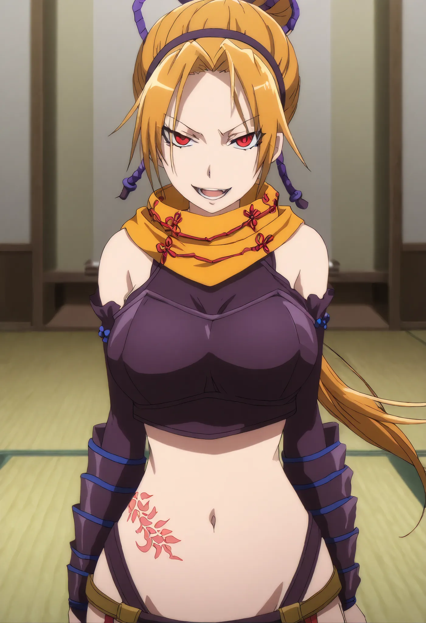 tia, overlord \(maruyama\)
High quality ,  best quality , masterpiece,  High Resolution , detailed face( LoRA: tia),anatomically correct, detailed hair Style( LoRA: tia),anime Coloring
solo, 1 girl
blonde hair, scarf, ninja,  blue ribbon, blue hair ribbon,...