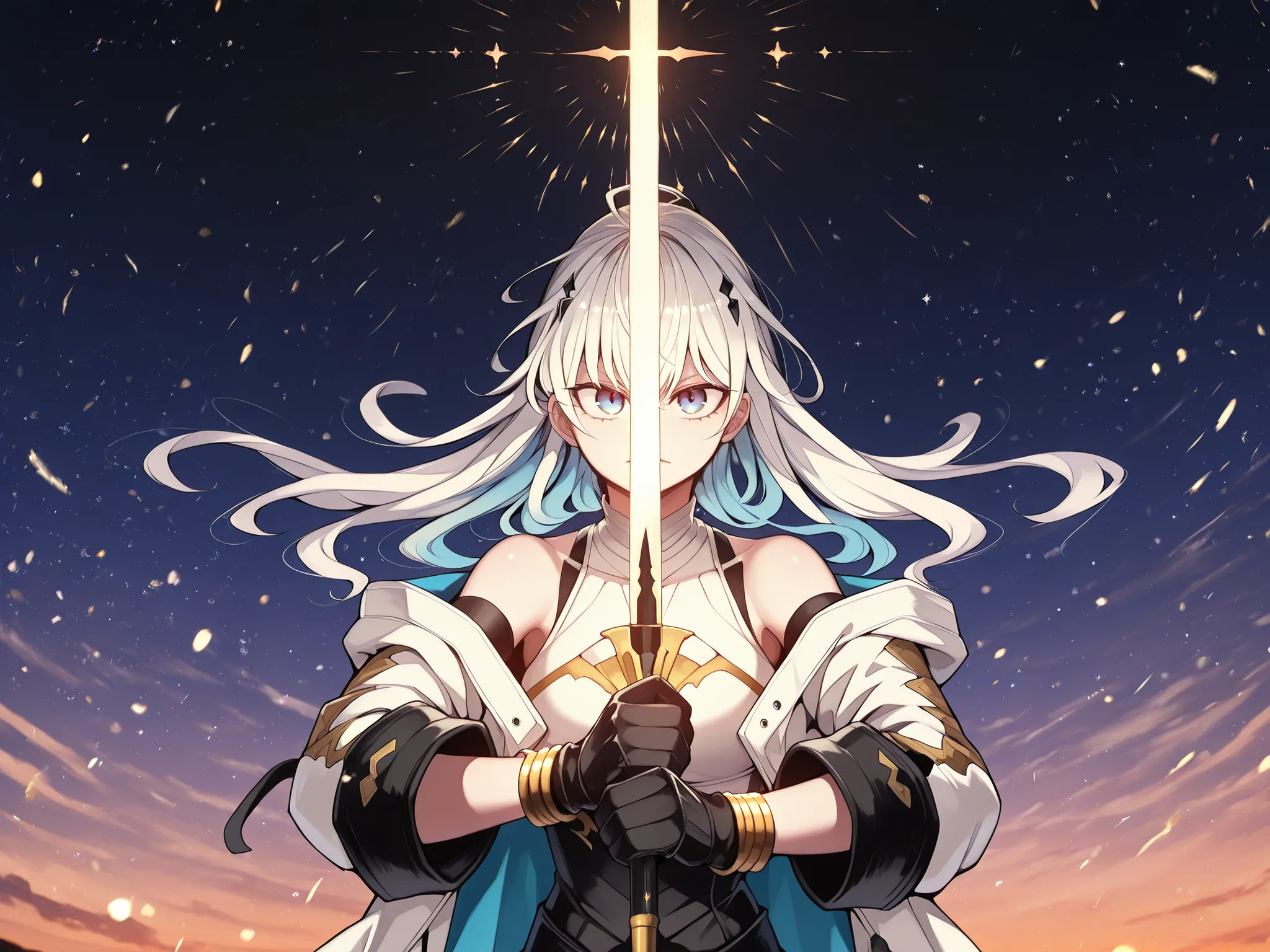sozinho, 1 menino, e curto, pequeno personagem, personagem curto, Personagem 1.50 metros de altura, e curto, personagem jovem, male character;

Bright white hair with blue strands, the character's hairstyle must match that of Richard I the Lionheart from "...