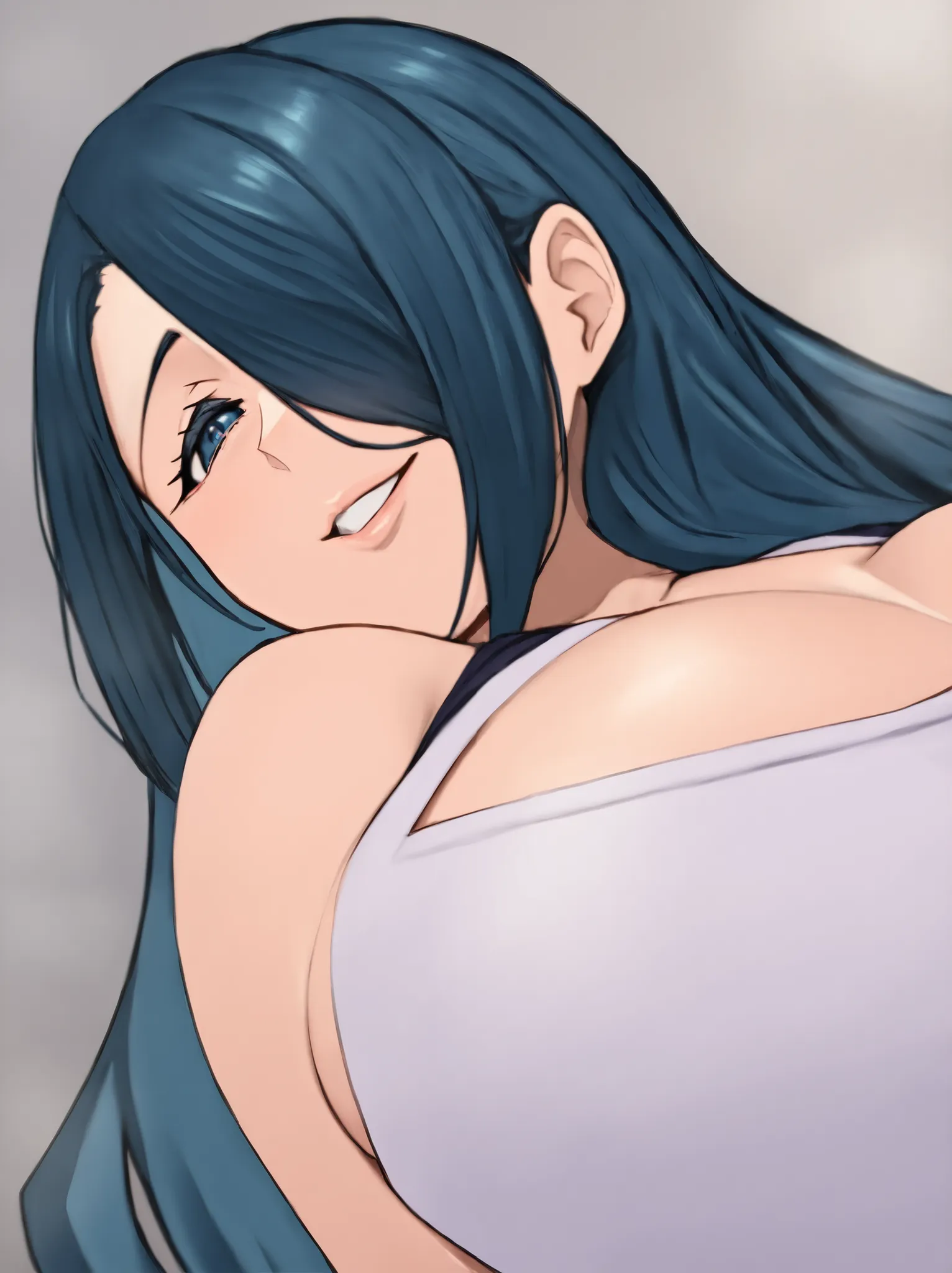masterpiece,top quality,Dutch angle,Venus's Body,mature woman,
Azuma_fubuki,fubuki_bath towel,1girl,chest,large chest,chest元,solo,chest元 cutout,clothing cutouts,blue hair,under your eyes,Smile,Portrait,Hot Springs