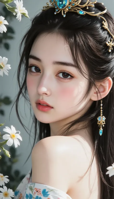 (Surrealism), (illustration), (high res), ( 8,000), (Very detailed), (最佳illustration), (Beautiful and delicate eyes), (最OK质量), (Very detailed地), ( Masterpiece), (wallpaper), (realistic), (Natural Light), (Side Light), (Exquisite face), (高度细致realistic的皮肤纹理)...
