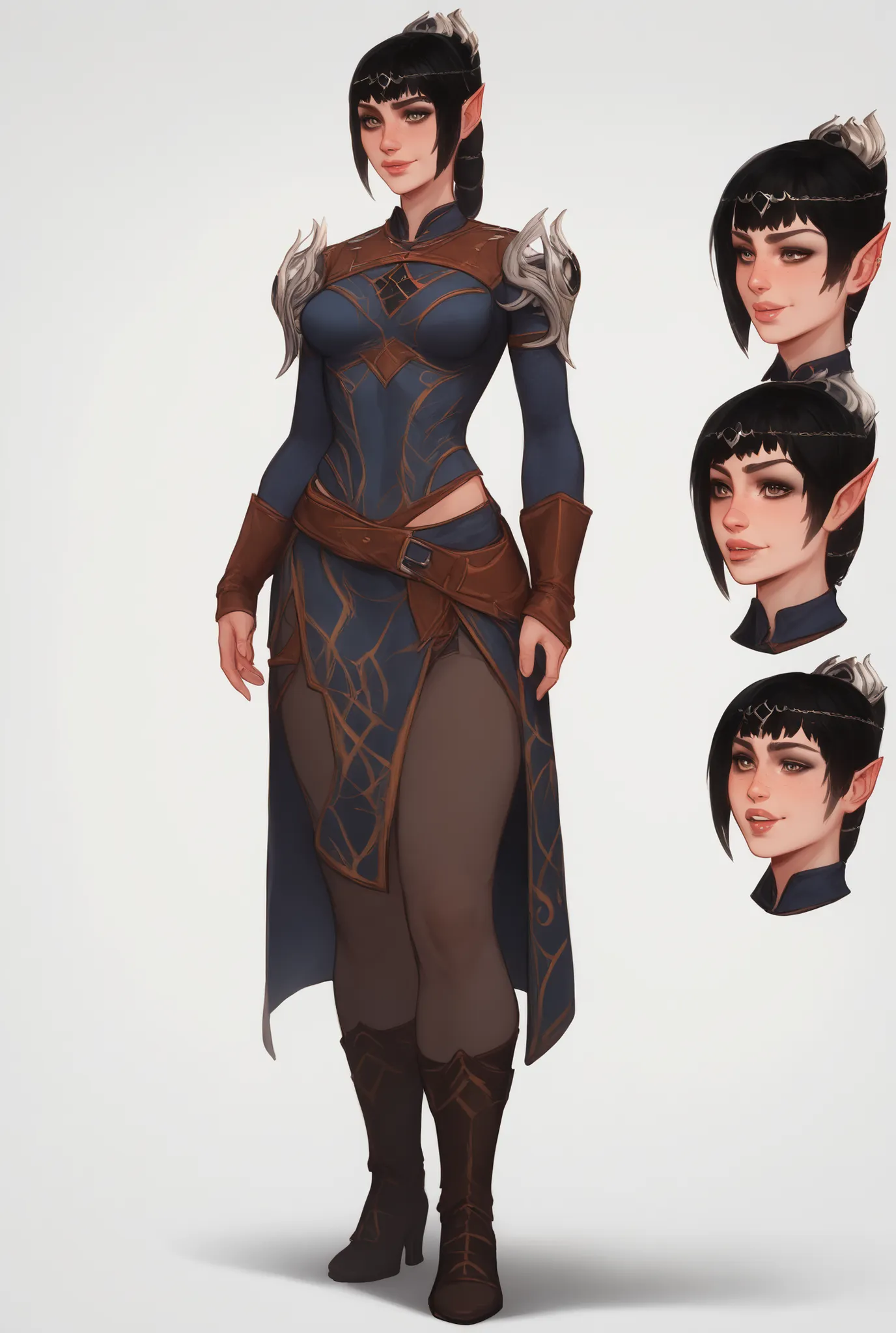 a close up of a person with a long coat, valkyrie style character, d & d style full body portrait, full body dnd character portrait, fantasy d&d character, full body concept, as a dnd character, full body character concept, elf character, as a d & d charac...