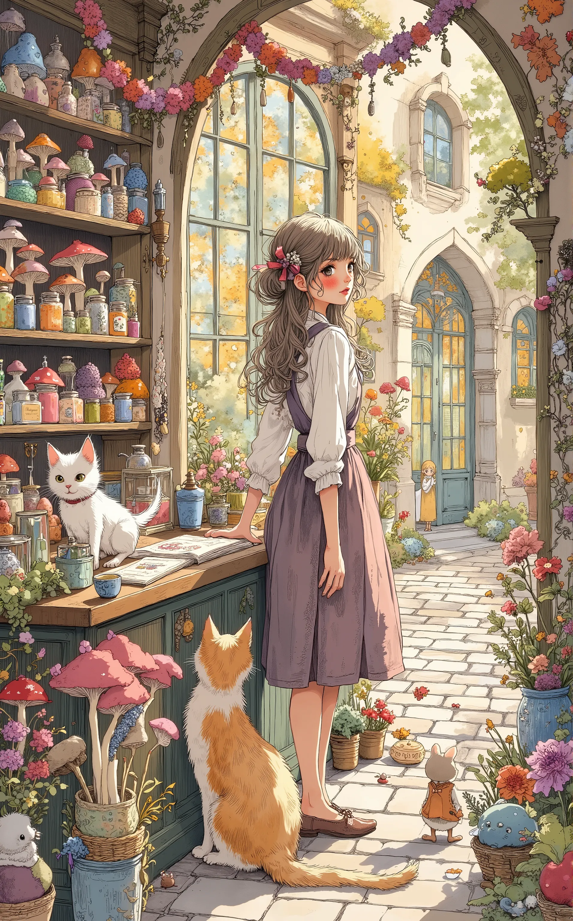 A cheerful, smiling little needlewoman stands behind the counter of her fabulous cute shop, surrounded by a charming chaos of creativity. Her shop looks like a house of cheerful dwarfs: the walls are painted in pure pastel colors, and the carved shelves ar...