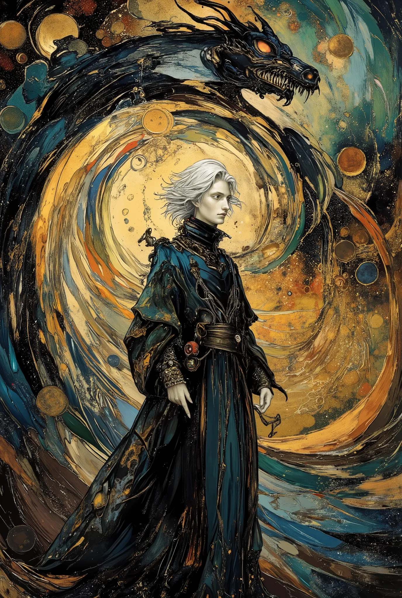 Inspired by the world of Michael Whelan, Keith Parkinson, the Gothic fantasy of Gerald Brom, and Dave Mckean. And Italo Calvino's invisible Cities. He is handsome, animated, mercurial, witty and a mad genius with the manners of an aristocrat. Age varying ...