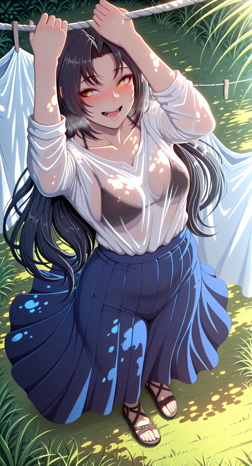 Buta-style, (zucchini-style:1.2), (ruberule-style:1.4), ((anatomical correct)), ((Cinematic, unreal engine, eye-catching, ambient occlusion, UHD, masterpiece)), ((dappled sunlight, soft shadow)), perfect body, perfect eyes, perfect fingers, gasping, heavy ...