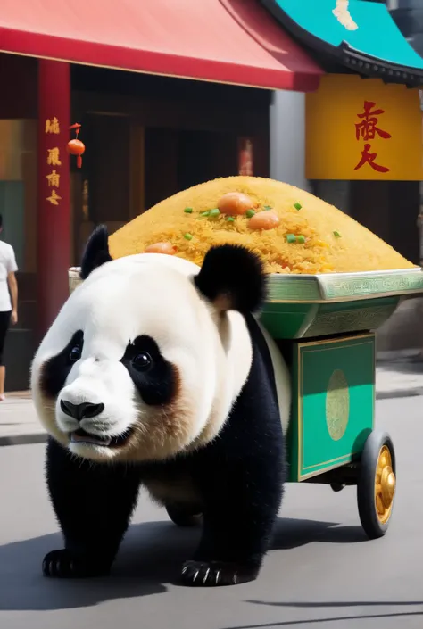 Fried rice panda Chinese chariot