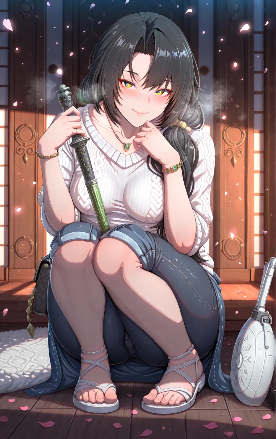 Horn_wood, (zucchini-style:1.2), (ruberule-style:1.4), ((anatomical correct)), ((Cinematic, unreal engine, eye-catching, ambient occlusion, UHD, masterpiece)), ((perfect lighting, soft shadow)), perfect body, perfect eyes, perfect fingers, gasping, heavy b...