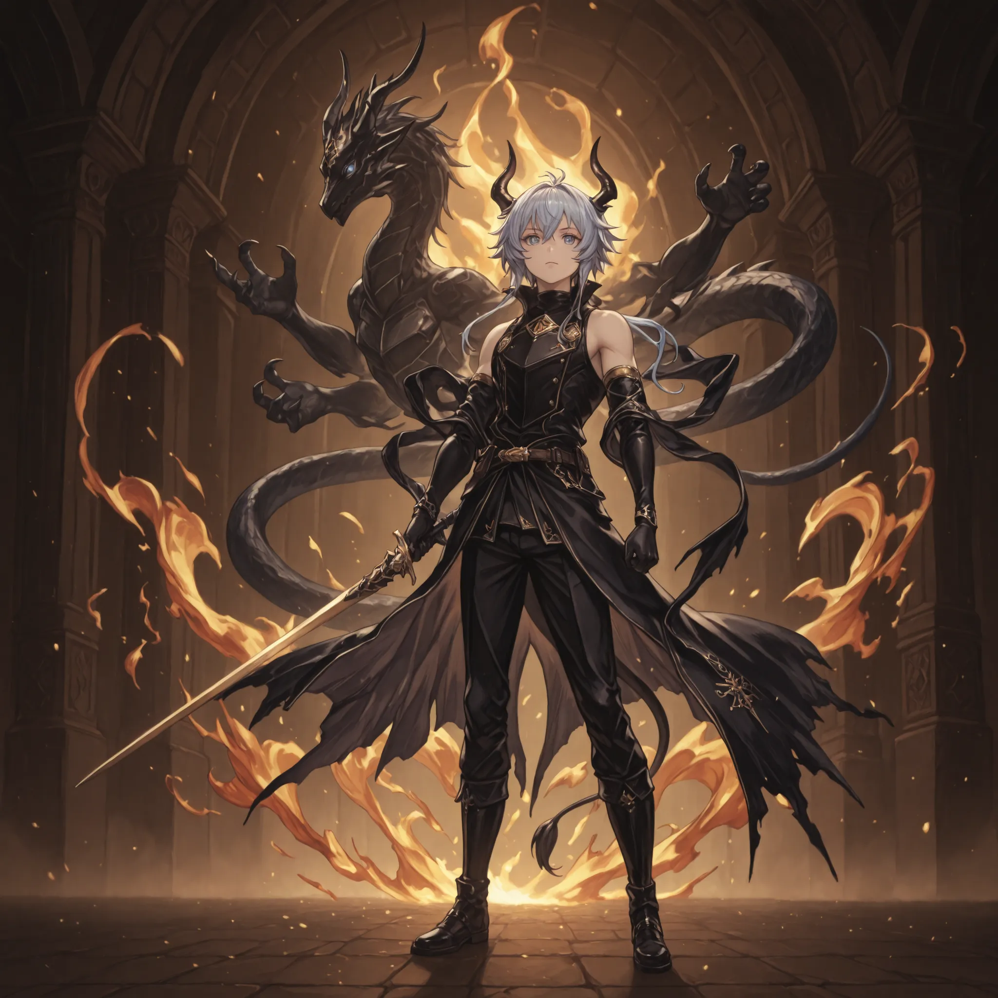 (Corpo e Tamanho ): sozinho, 1 menino, e baixo, personagem pequena, personagem curto, personagem curto , Personagem 1 ,50 metros de altura, e baixo, personagem jovem, of Lucifer with a male body of Rimuru Tempest of "Tensei Shitara Slime Datta Ken"...