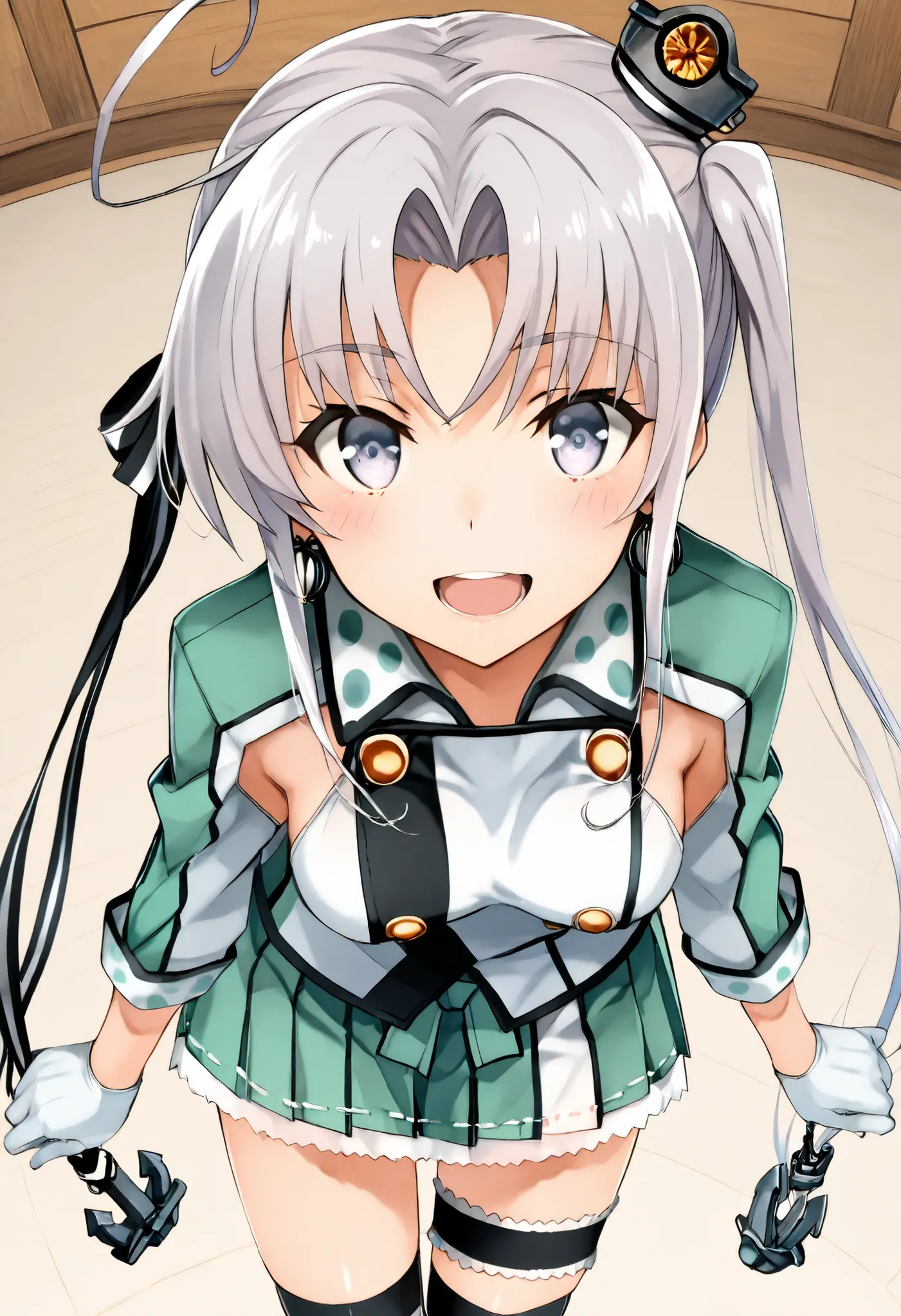 Akitsushima (KANCOLLE)  
one girl, solos, detailed skin, Smiling, Open your mouth,
score_9,score_8_up, score_7_up, Source_Anime, masterpiece, top quality, OFFICIAL ART, official style,  game CG, 
akitsushimaKC, long hair, hair ornament, thighhighs, jewelry...