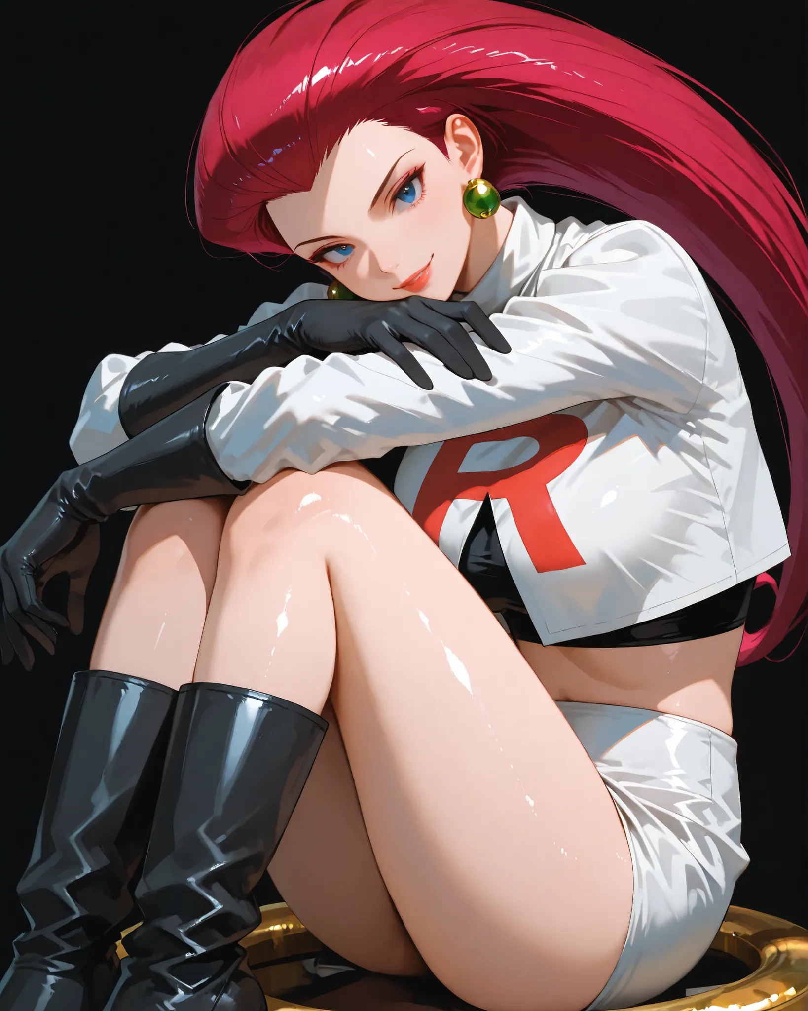 closeup, Sluisap, eyes、usnr、GBF_style、748cmstyle、32K、Semi-realistic、 super detailed description 、Artwork、Original Works、 detailed color、 detailed eyes、 detailed lips 、 The Greatest Masterpiece、Professional work、normal breast, Pokemon Character , Jessie, Je...