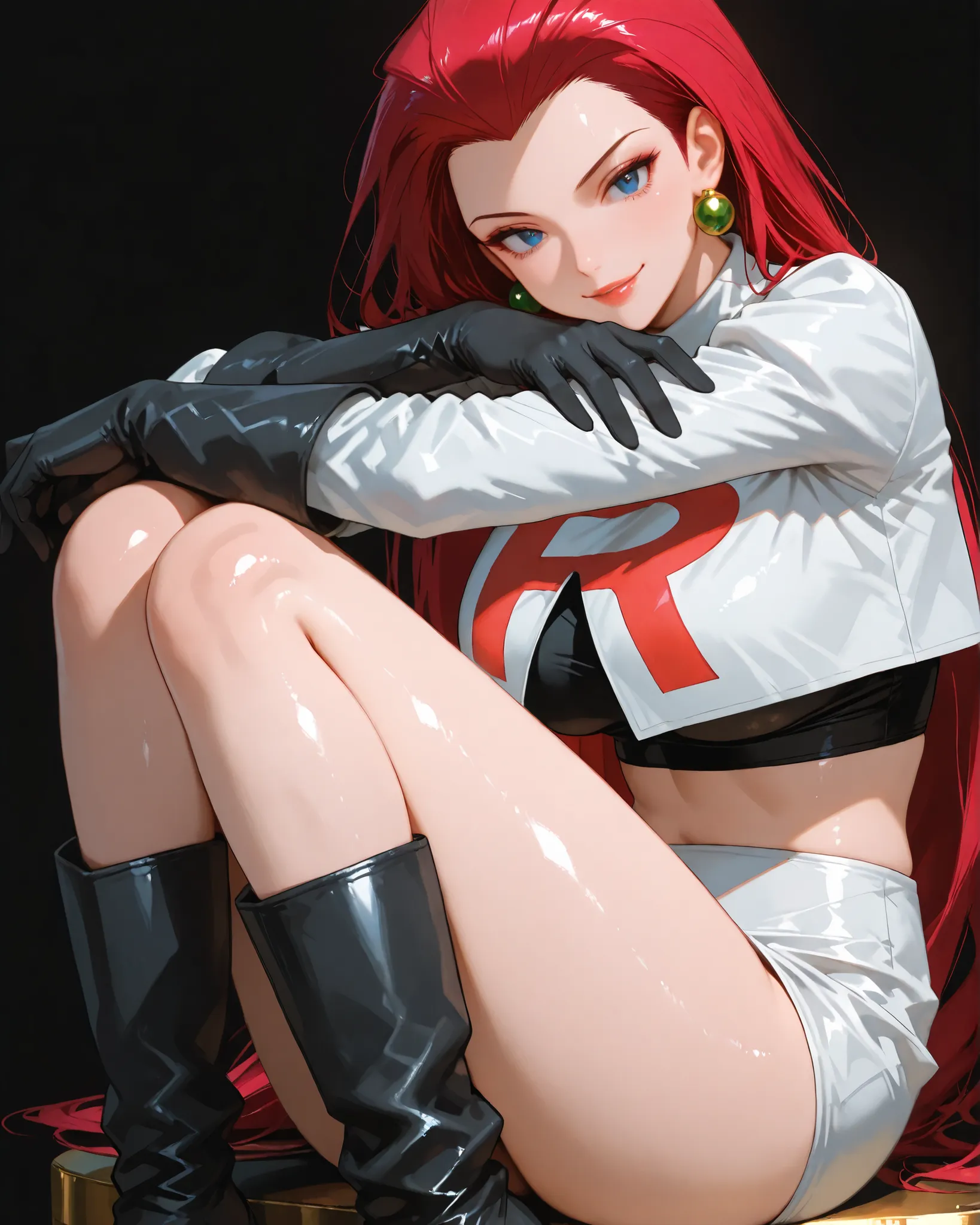 closeup, Sluisap, eyes、usnr、GBF_style、748cmstyle、32K、Semi-realistic、 super detailed description 、Artwork、Original Works、 detailed color、 detailed eyes、 detailed lips 、 The Greatest Masterpiece、Professional work、normal breast, Pokemon Character , Jessie, Je...