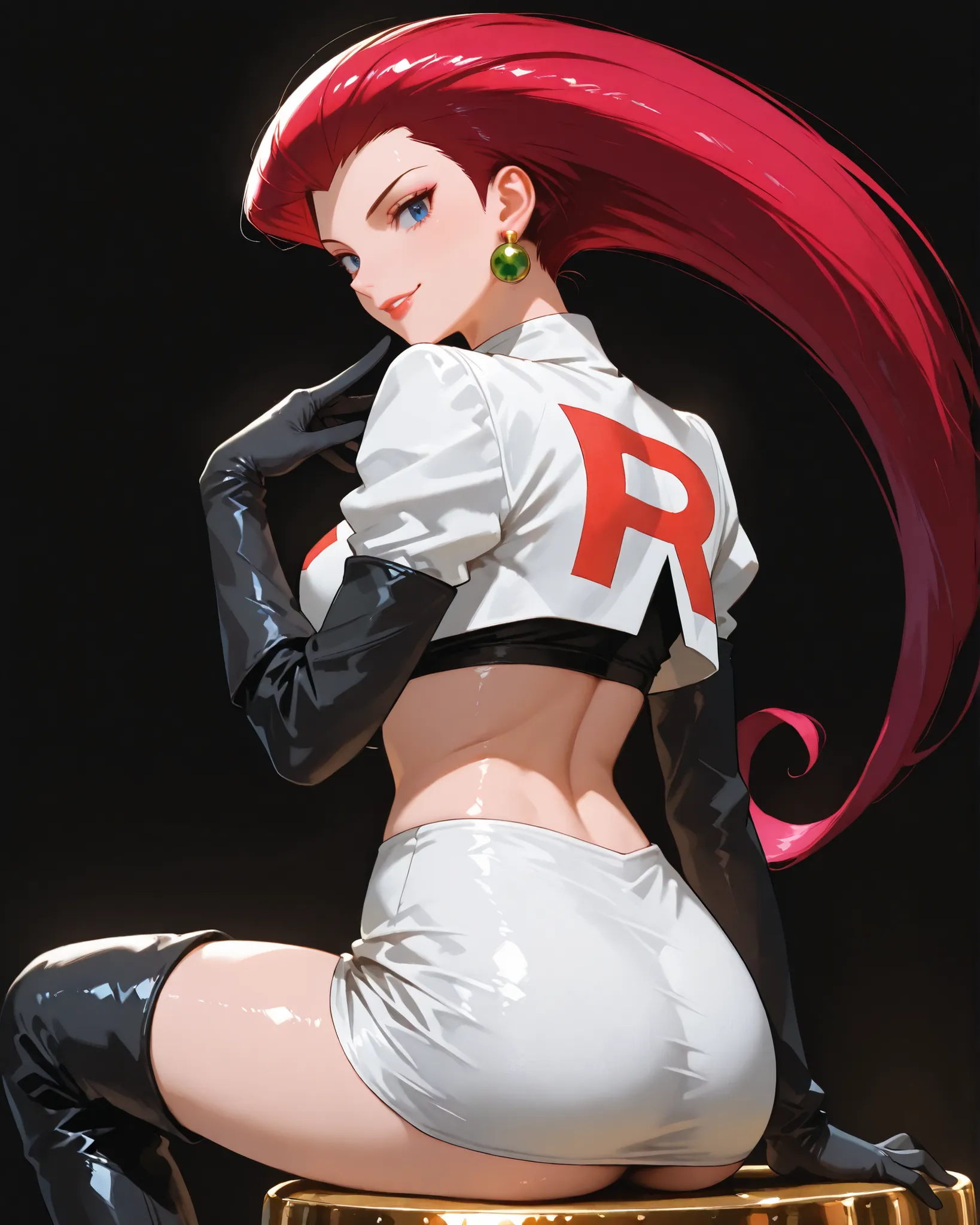 closeup, Sluisap, eyes、usnr、GBF_style、748cmstyle、32K、Semi-realistic、 super detailed description 、Artwork、Original Works、 detailed color、 detailed eyes、 detailed lips 、 The Greatest Masterpiece、Professional work、normal breast, Pokemon Character , Jessie, Je...