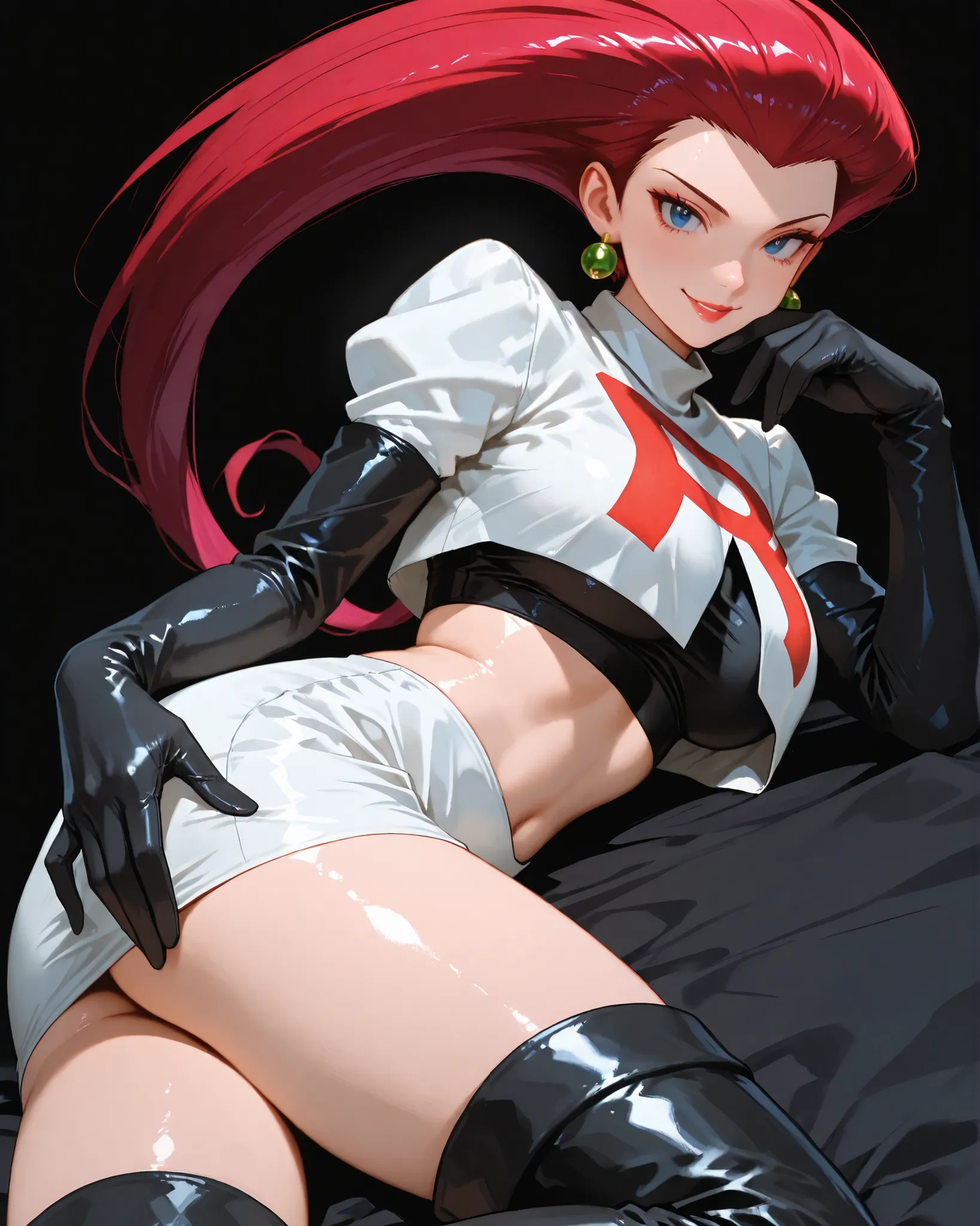 closeup, Sluisap, eyes、usnr、GBF_style、748cmstyle、32K、Semi-realistic、 super detailed description 、Artwork、Original Works、 detailed color、 detailed eyes、 detailed lips 、 The Greatest Masterpiece、Professional work、normal breast, Pokemon Character , Jessie, Je...