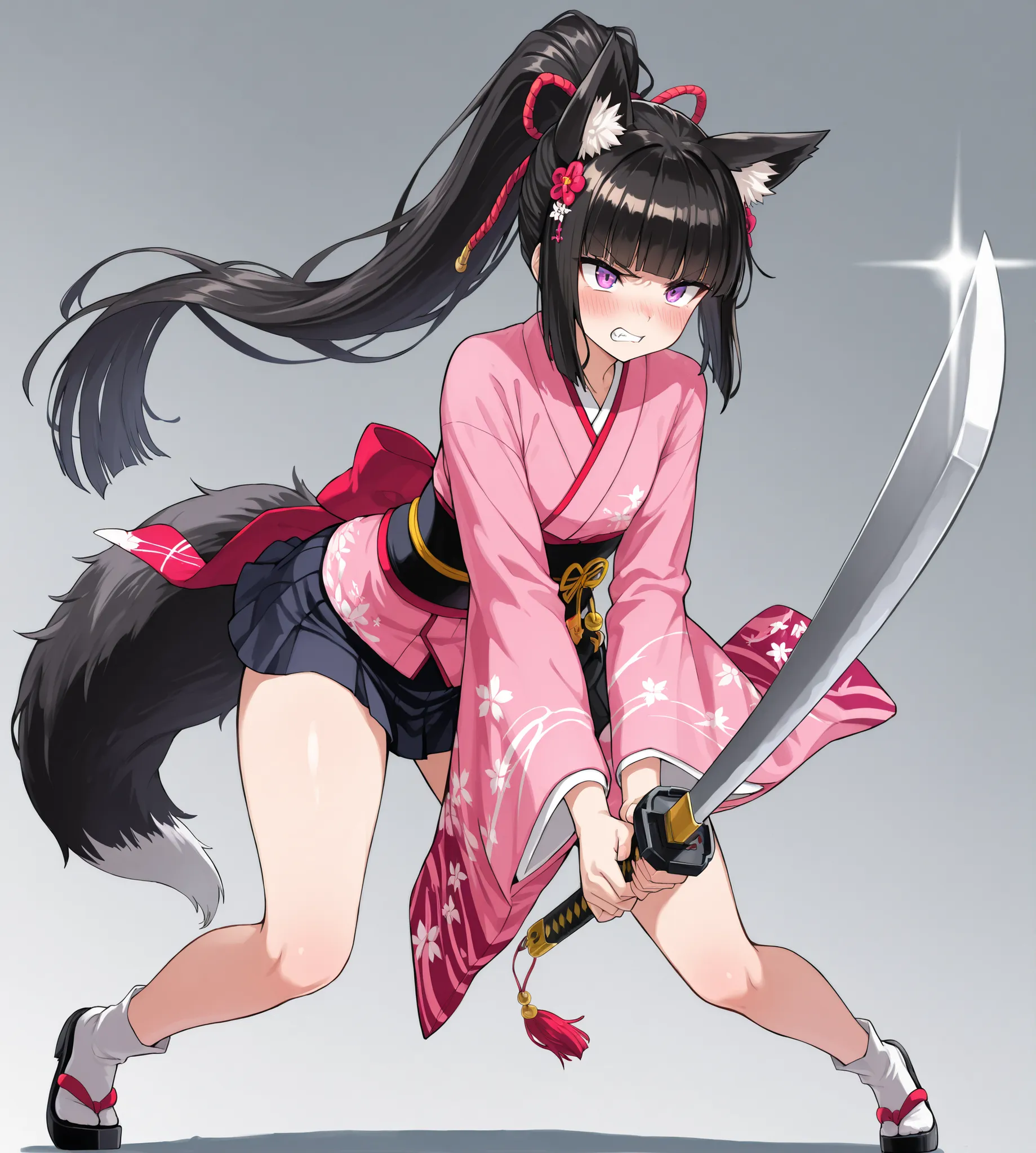 1girl,solo,ren,Anime Girl,short girl,黒い狐耳をつけたlittle girl,, feeding,, lori,, feeding10歳, lori girl , Cute Cute Girl,,(flat chest),flat chested,,beautiful face,Long Lashes,,(hime cut black super long hair),princess cut hair,,Blush。ultra-detailed face,beautif...