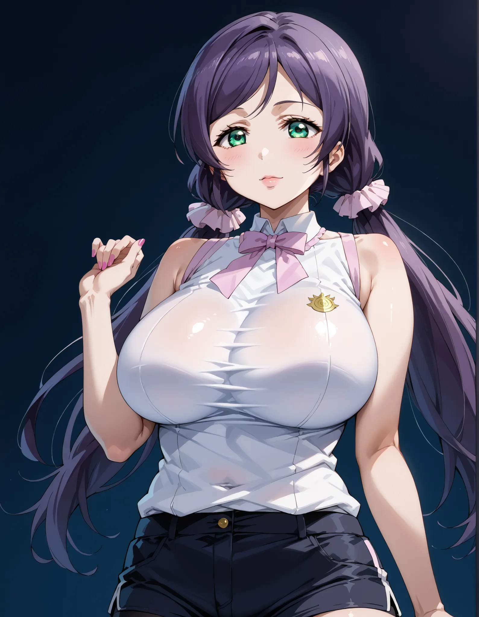 score_9, score_8_up, score_7_up, source_anime, 4K,perfect fingers,(perfect hands, perfect anatomy),prefect lighting, very aesthetic, intricate details,highly detailed background, masterpiece, high quality, best quality,
nozomi toujou, green eyes, purple ha...