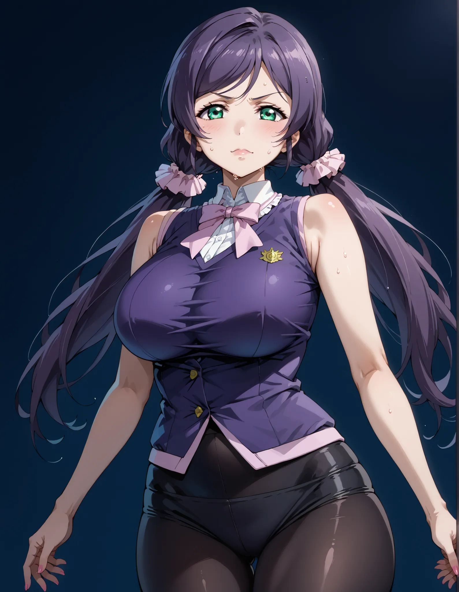 score_9, score_8_up, score_7_up, source_anime, 4K,perfect fingers,(perfect hands, perfect anatomy),prefect lighting, very aesthetic, intricate details,highly detailed background, masterpiece, high quality, best quality,
nozomi toujou, green eyes, purple ha...