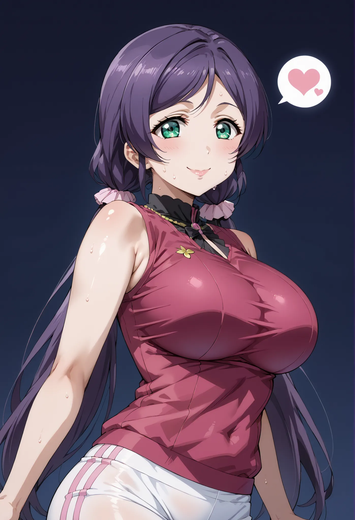 score_9, score_8_up, score_7_up, source_anime, 4K,perfect fingers,(perfect hands, perfect anatomy),prefect lighting, very aesthetic, intricate details,highly detailed background, masterpiece, high quality, best quality,
nozomi toujou, green eyes, purple ha...