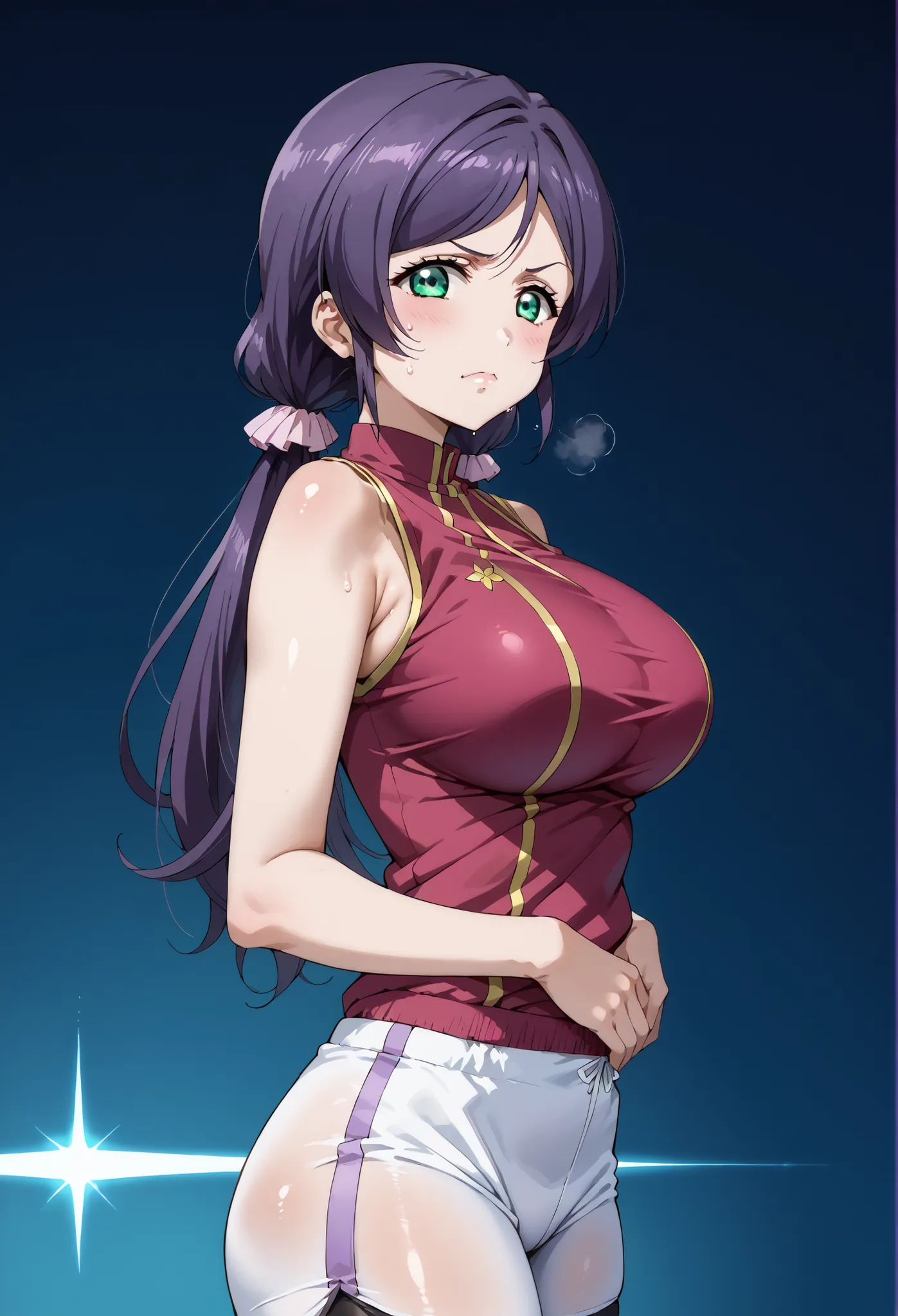 score_9, score_8_up, score_7_up, source_anime, 4K,perfect fingers,(perfect hands, perfect anatomy),prefect lighting, very aesthetic, intricate details,highly detailed background, masterpiece, high quality, best quality,
nozomi toujou, green eyes, purple ha...