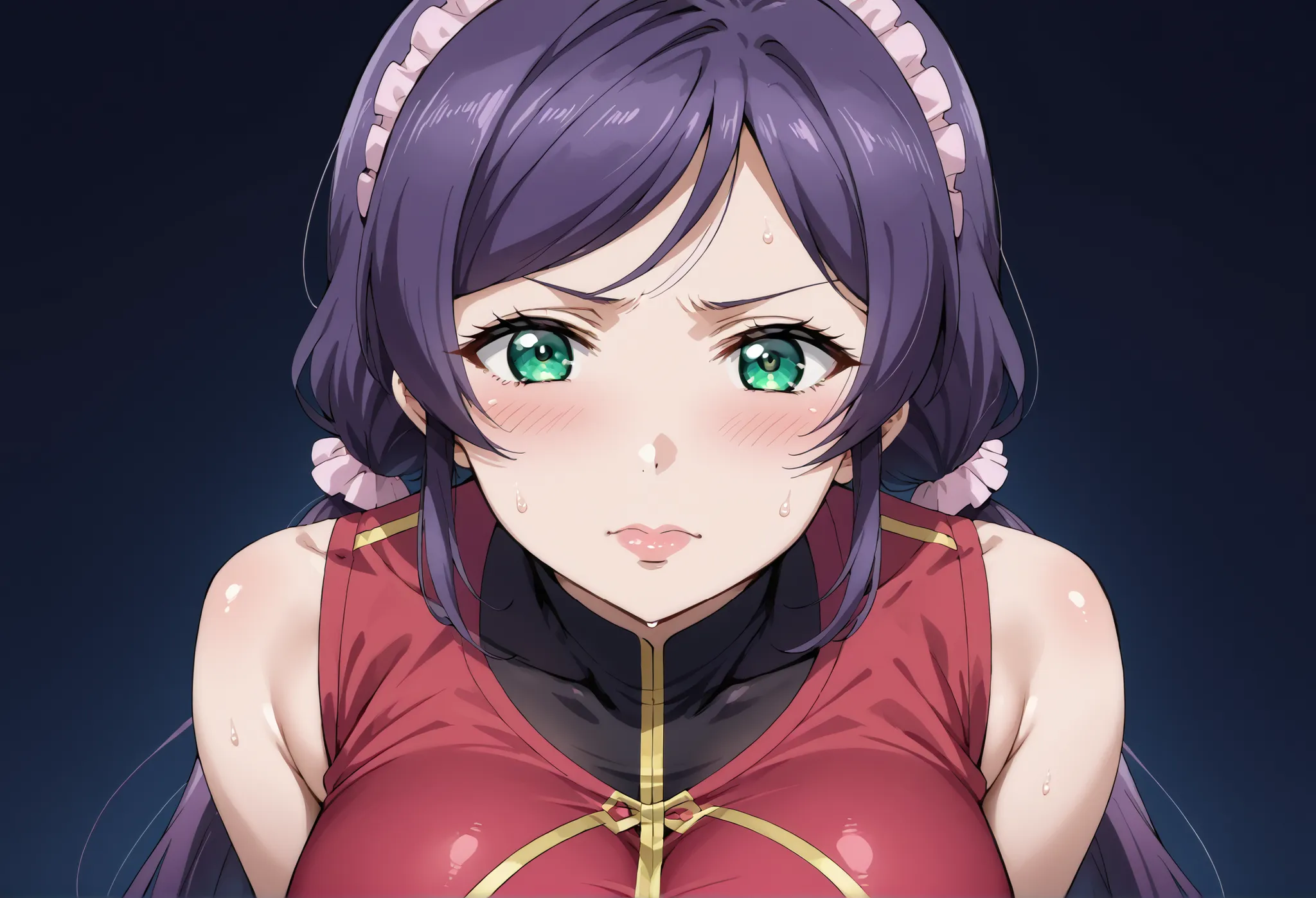 score_9, score_8_up, score_7_up, source_anime, 4K,perfect fingers,(perfect hands, perfect anatomy),prefect lighting, very aesthetic, intricate details,highly detailed background, masterpiece, high quality, best quality,
nozomi toujou, green eyes, purple ha...