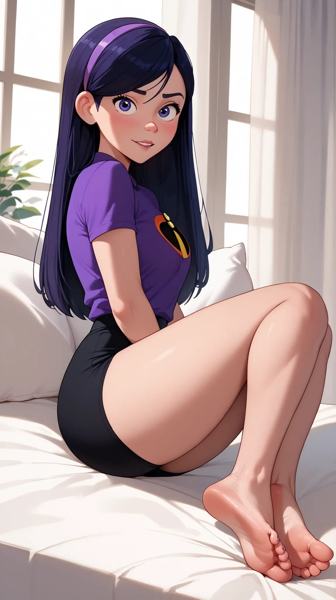 Violet parr showing her soles,bare foot