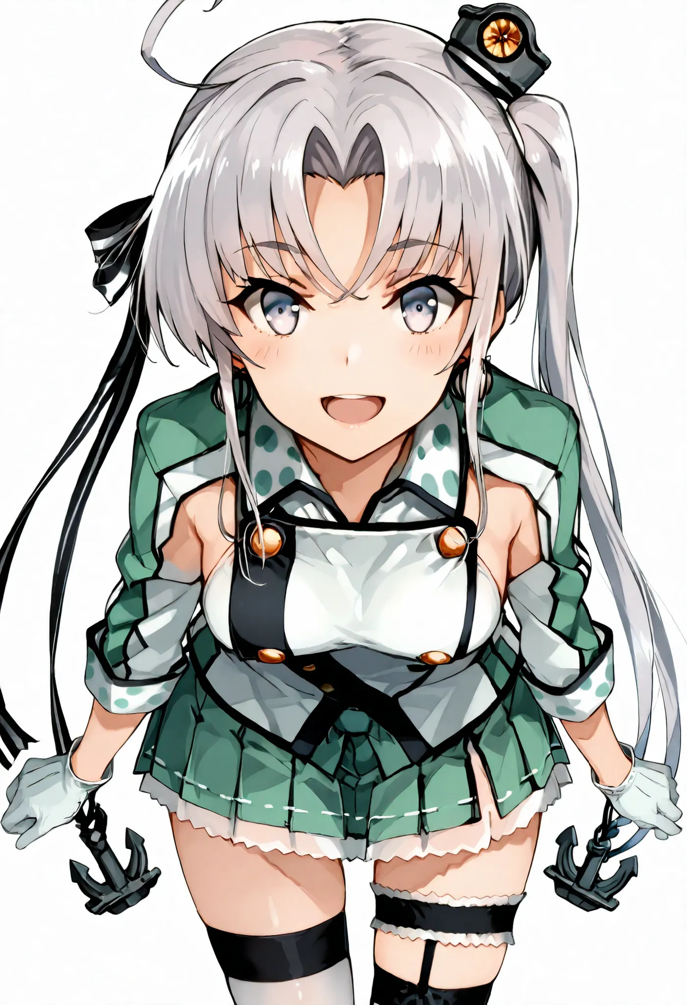 Akitsushima (KANCOLLE)  
one girl, solos, detailed skin, Smiling, Open your mouth,
score_9,score_8_up, score_7_up, Source_Anime, masterpiece, top quality, official art, official style,  game CG, 
akitsushimaKC, long hair, hair ornament, thighhighs, jewelry...