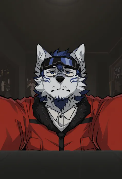 melhor qualidade, incredible quality, very aesthetic, absurdos, mangas, por maggotnizer, BREAK
Hairy ,peludo male, apenas, foco masculino, peludo, black and white wolf with blue stripes, orelhas de animal, make it as similar as possible to the one in the i...