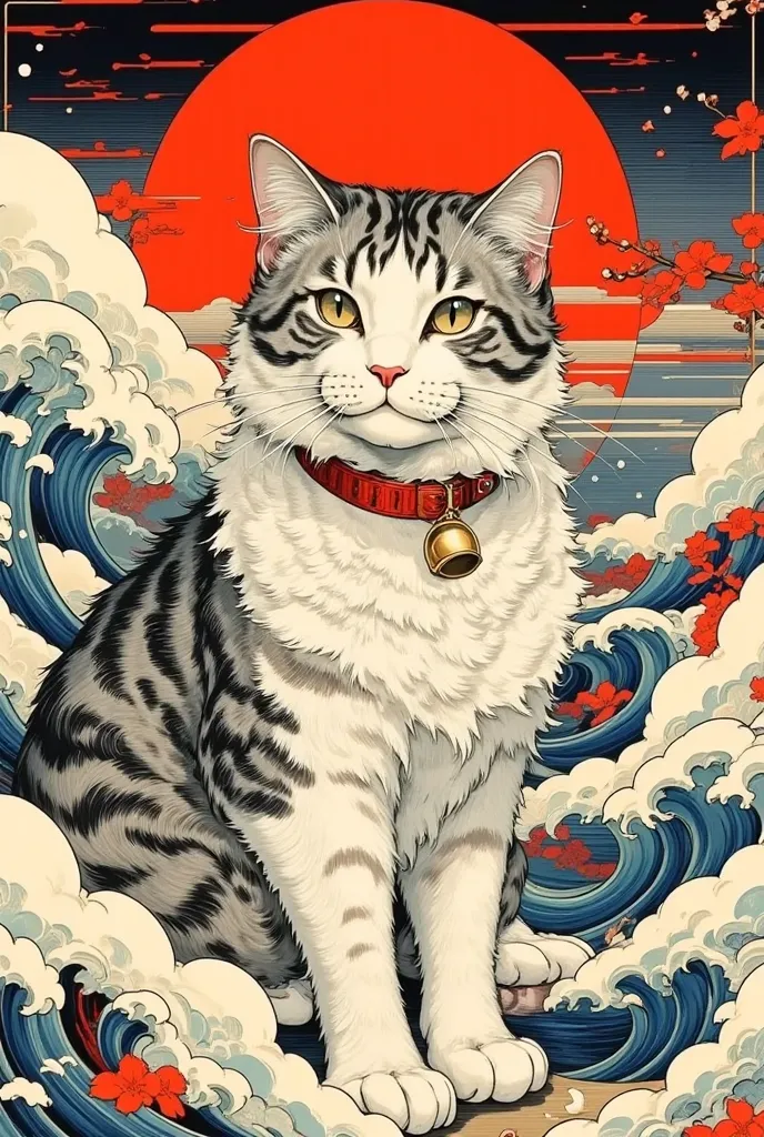 Ukiyo-e style cat Flux