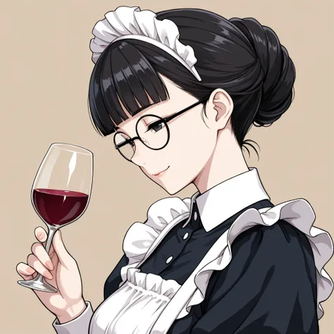 1 girl, solo,beautiful japanese girl,adult,18 years old,black eyes,black hair,masterpiece,general,highres, ultra-detailed,very aesthetic,best quality,best hands,best eyes,perfect anatomy,anime coloring,easynegative,pale skin,BREAK,Victorian Maid,sel-frame ...
