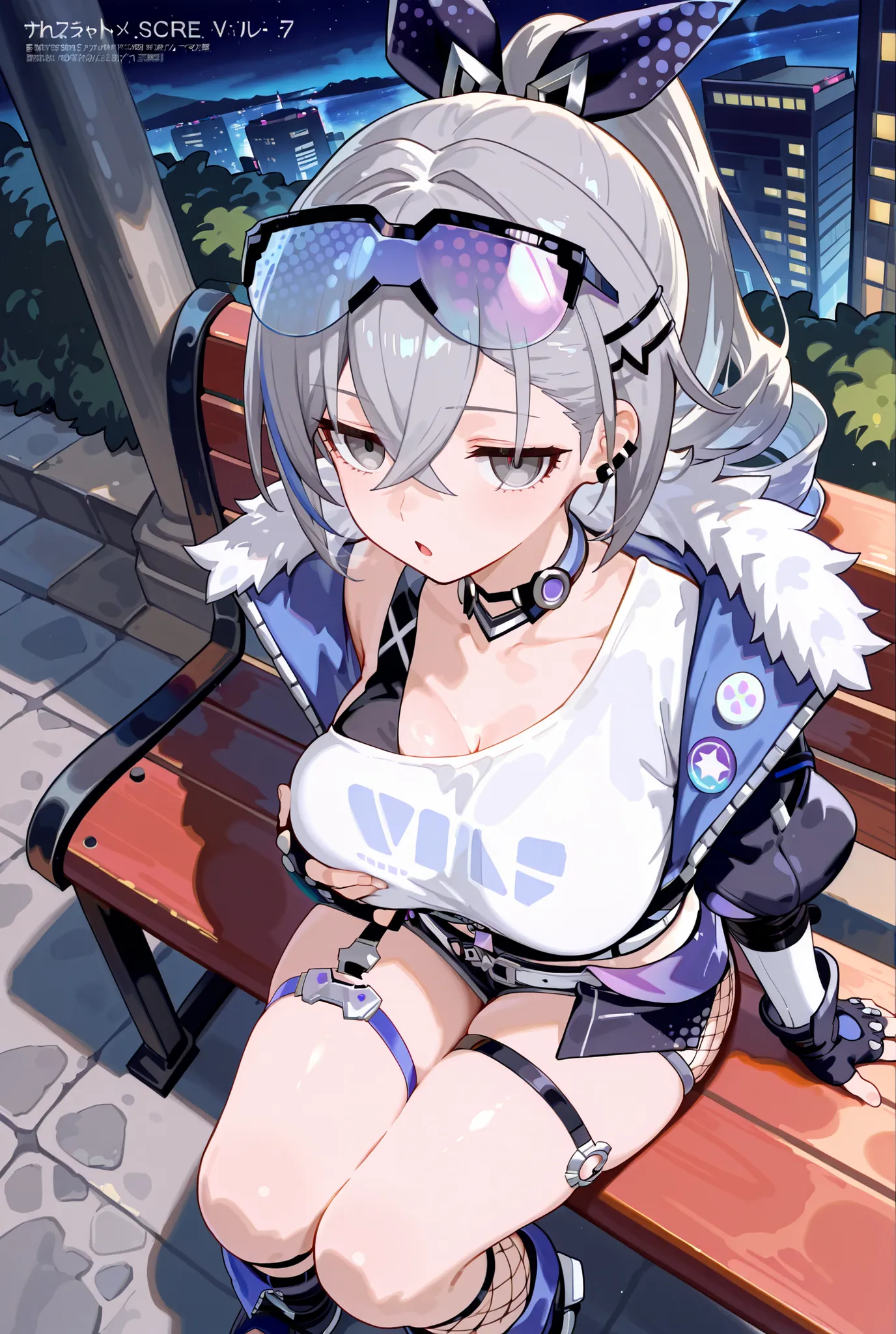 銀狼,silver wolf,


score_9, score_8_up , score_7_up , score_6_up , score_5_up ,
(masterpiece, best quality),ultra detailed,
warm lighting, rim light, megami magazine,
BREAK

1 girl, silver wolf \(honkai: star rail\)fingerless gloves, black shorts, cropped j...