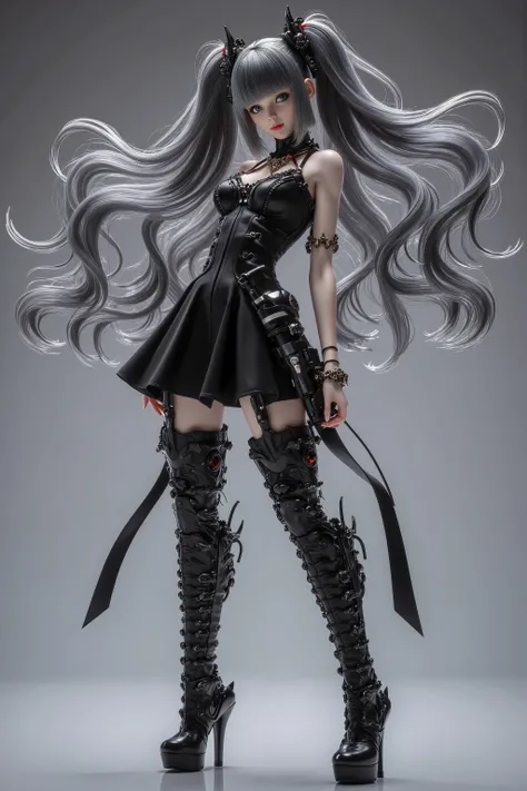 top quality,Supreme Masterpiece,highest resolution,original figure,with stand,deform,small butt,slim thighs,long legs,natural bob,Wave Hair,trimmed bangs,Black and gray hair ,Small Breasts,Tight breasts,slim face,small face,very cute face,idol face,Real Fa...
