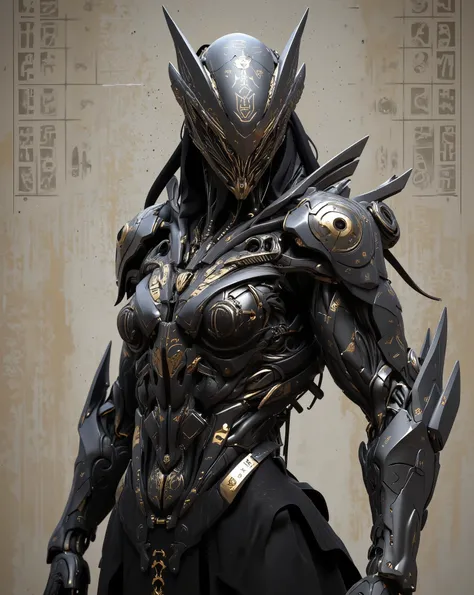 A female figure, likely in her late twenties, is depicted in a stylized, almost mechanical, fashion.  She is positioned slightly off-center to the left of the frame.  Her body type is curvaceous and athletic,  with a strong, sculpted physique.  The subject...