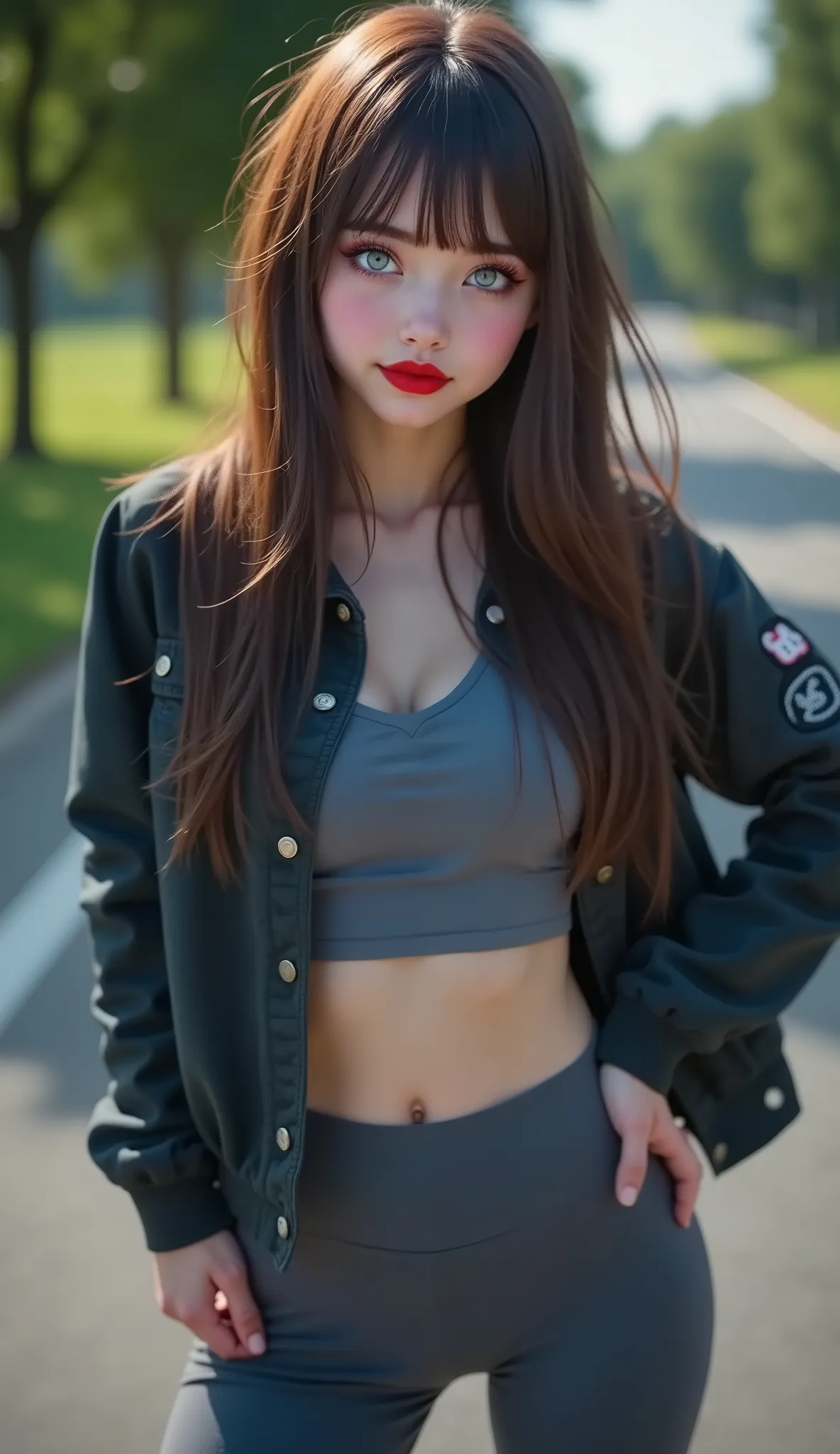 ((RAW Photo), Absurds, (Absurd Resolution)), (Masterpiece, Best Quality), ((Hyperrealism, Photorealistic)), (AI Fantasy), (masterpiece, highest quality, amazing quality), (realistic pupil, gray eyes, intense luminous), (beautiful girl, 18 years old, haiz_a...