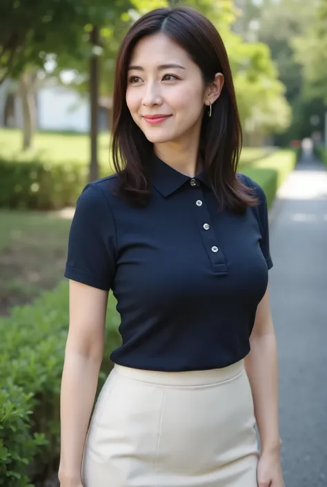 (masterpiece, photorealistic, natural shading:1.4)
(A very beautiful 25-year-old Japanese woman),
(A cute oval-shaped face:1.2),
(A gentle smile with slightly droopy eyes),
(A delicate figure, a voluptuous bust:1.3),
(Straight, medium-length, dark brown ha...