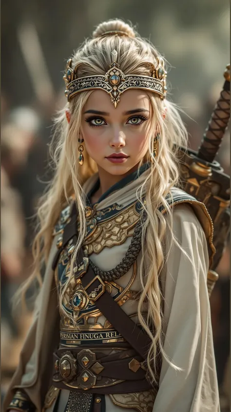 a professional photo of a exceptionally of the most beautiful girl in the world, (), Safiya (futuristic),(masterpiece), (realistic), (perfect anatomy), flawless skin, large beautiful brilliant Forest Tea golden-silver-brown eyes, black eye liner, light pin...