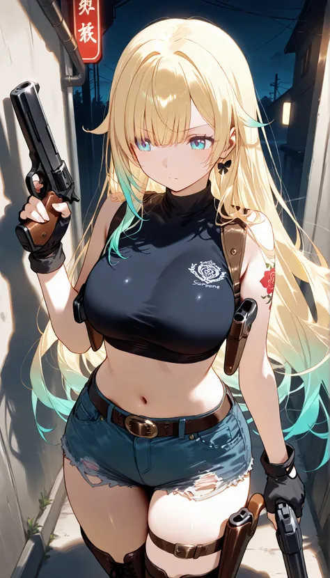 masterpiece, score_9, score_8_up, score_7_up, anime, pinup, Supreme Masterpiece, perfect eyes, perfect face, Best Quality, high resolution, aizawa ema, 1girl, virtual youtuber, blonde hair, aqua hair, gradient hair, long hair, very long hair, blunt bangs, ...