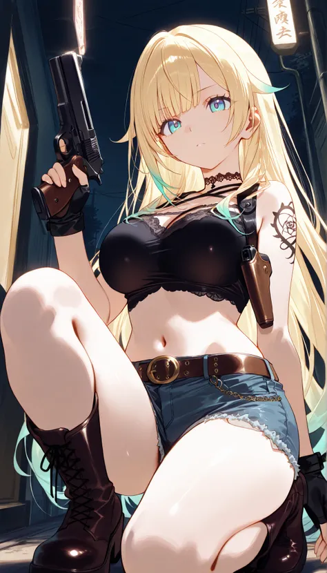 masterpiece, score_9, score_8_up, score_7_up, anime, pinup, Supreme Masterpiece, perfect eyes, perfect face, Best Quality, high resolution, aizawa ema, 1girl, virtual youtuber, blonde hair, aqua hair, gradient hair, long hair, very long hair, blunt bangs, ...