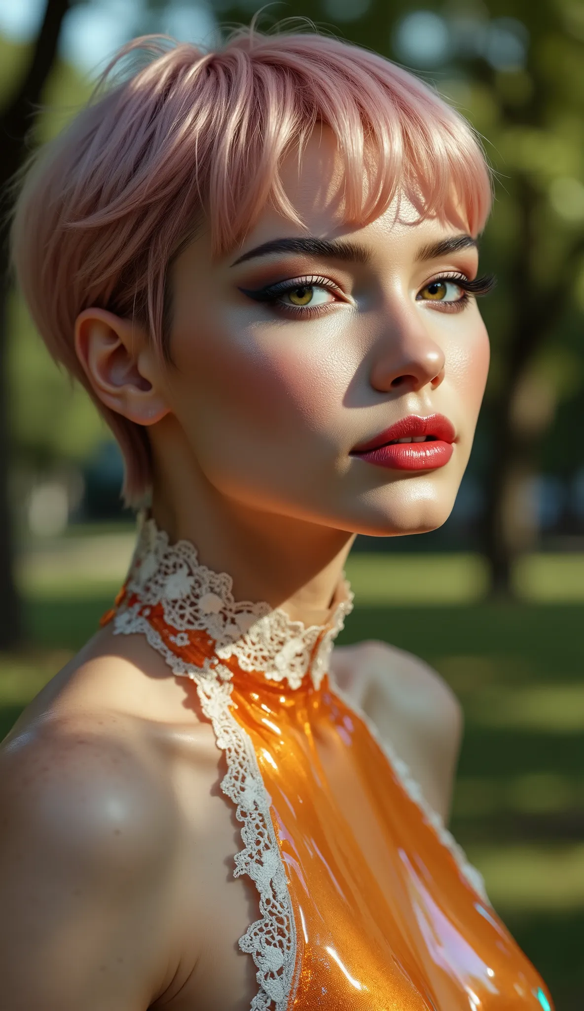  photorealism 16K realism, (Hyper-realistic proportional body, anatomically correct:1.3), ((ultra-fine digital art)), ((intricately detailed beautiful face)), (light pale complexion), BREAK, (small round head)),(high detailed realistic Super beautiful slim...