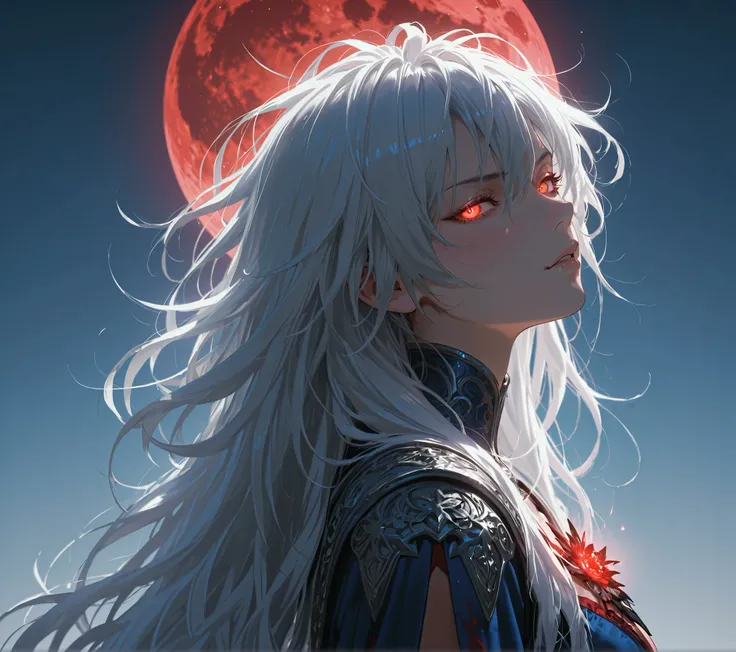 (upper body shot, close up shot, solo:1.7),magic circle,magic array, detailxl, Anime illustration, detailed anime artstyle, cinematic, volumetric lighting, clear sky, evening, cold light, colorful, light reflection, (head tilt, looking over her shoulder, t...