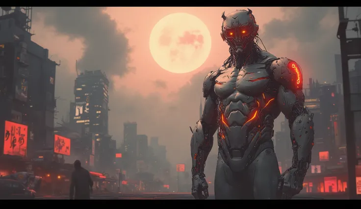 Full length detailed view. full sexy body, sexy muscle hybrid strong man and half cyborg animal, with big muscles looking into the camera, sexy muscle hyprid, hd realistic sharp details of the skin, beautyful eyes, cyborg hair, looking strong, a sexy mecha...