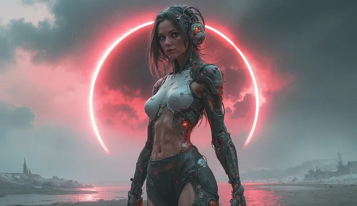 Full length detailed view. full sexy body, sexy muscle hybrid strong man and half cyborg animal, with big muscles looking into the camera, sexy muscle hyprid, hd realistic sharp details of the skin, beautyful eyes, cyborg hair, looking strong, a sexy mecha...