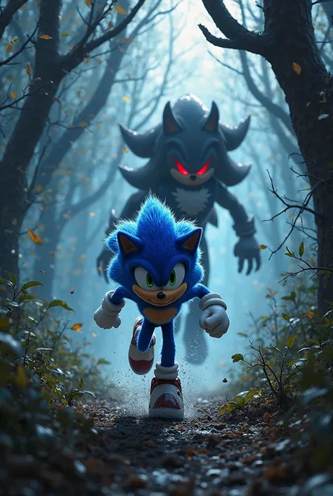 Sonic sendo perseguido por shadow